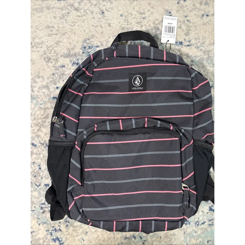 Volcom Sunston Backpack NWT Black Pink Gray $40 Retail See Pics For Details